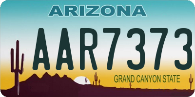 AZ license plate AAR7373