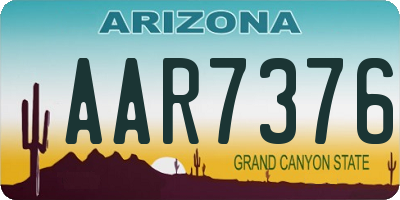 AZ license plate AAR7376