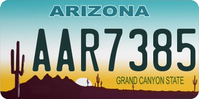 AZ license plate AAR7385
