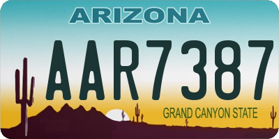 AZ license plate AAR7387