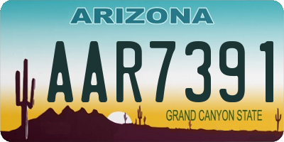 AZ license plate AAR7391
