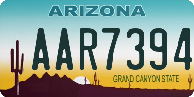 AZ license plate AAR7394
