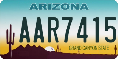AZ license plate AAR7415