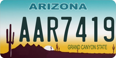 AZ license plate AAR7419