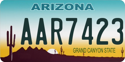 AZ license plate AAR7423