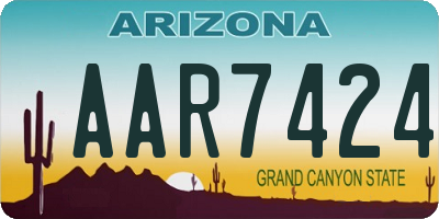 AZ license plate AAR7424