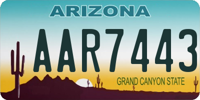 AZ license plate AAR7443