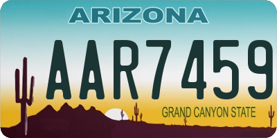 AZ license plate AAR7459