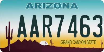 AZ license plate AAR7463