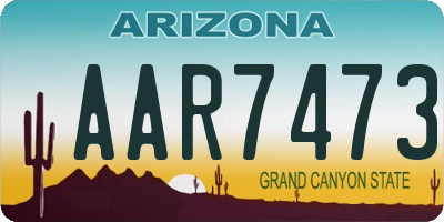 AZ license plate AAR7473
