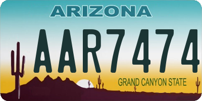 AZ license plate AAR7474