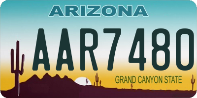 AZ license plate AAR7480