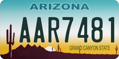 AZ license plate AAR7481