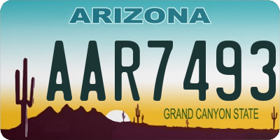 AZ license plate AAR7493