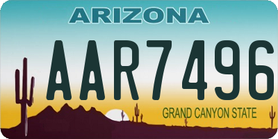 AZ license plate AAR7496