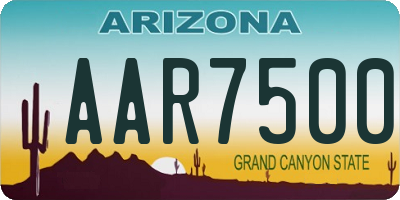AZ license plate AAR7500