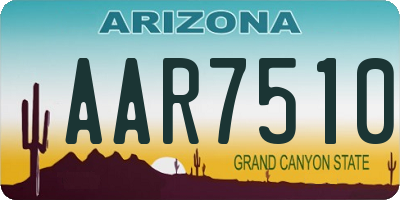 AZ license plate AAR7510