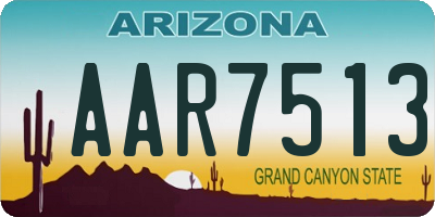 AZ license plate AAR7513