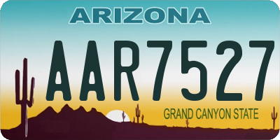 AZ license plate AAR7527