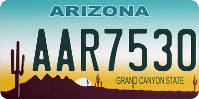 AZ license plate AAR7530