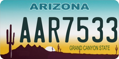 AZ license plate AAR7533