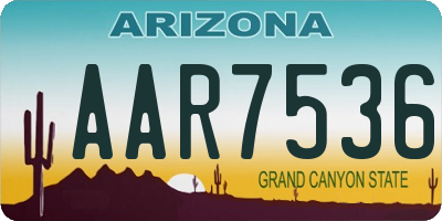AZ license plate AAR7536