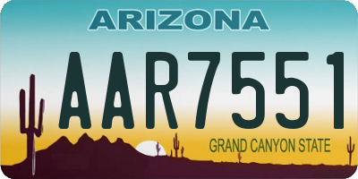 AZ license plate AAR7551