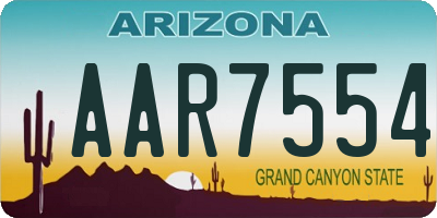 AZ license plate AAR7554
