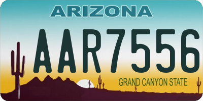 AZ license plate AAR7556