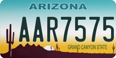 AZ license plate AAR7575