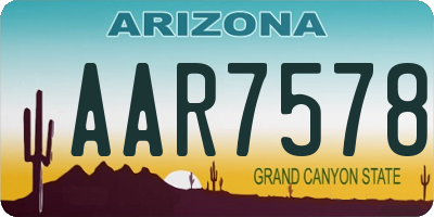 AZ license plate AAR7578