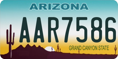 AZ license plate AAR7586