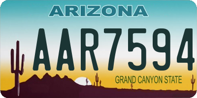 AZ license plate AAR7594