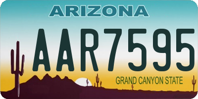 AZ license plate AAR7595