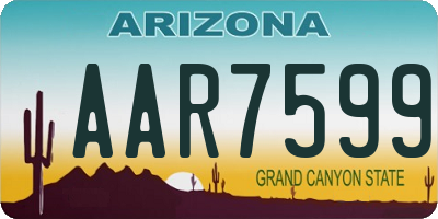 AZ license plate AAR7599