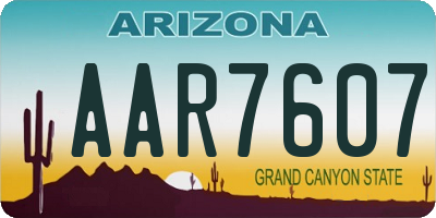 AZ license plate AAR7607