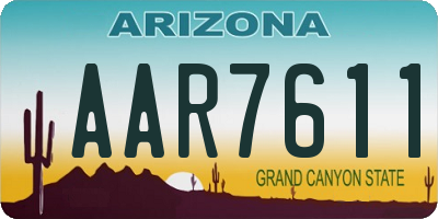 AZ license plate AAR7611