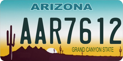 AZ license plate AAR7612