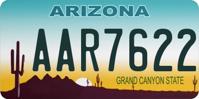 AZ license plate AAR7622