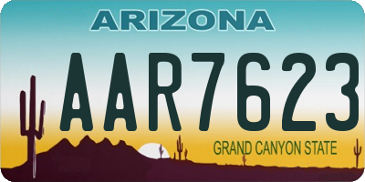 AZ license plate AAR7623