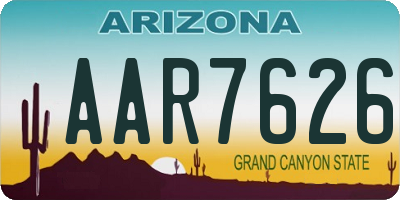 AZ license plate AAR7626