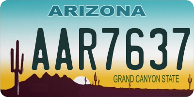 AZ license plate AAR7637