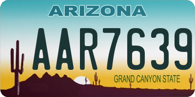 AZ license plate AAR7639