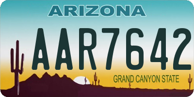 AZ license plate AAR7642