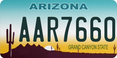 AZ license plate AAR7660