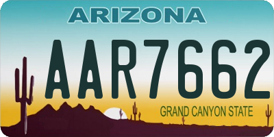 AZ license plate AAR7662