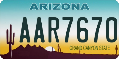 AZ license plate AAR7670