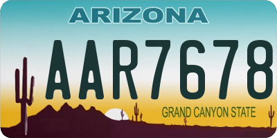 AZ license plate AAR7678