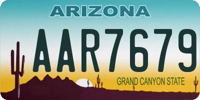 AZ license plate AAR7679