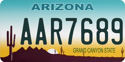 AZ license plate AAR7689